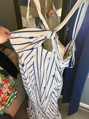 Sea La Vie Blue and White Rope-Stripe Dress